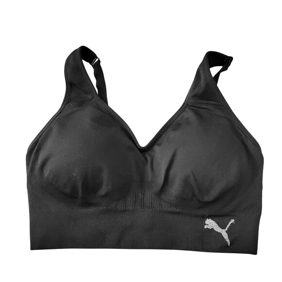 PUMA Sm 2 Pack Seamless Athletic Sports Bra Set Adjustable Cross Back Activewear - Picture 3 of 15